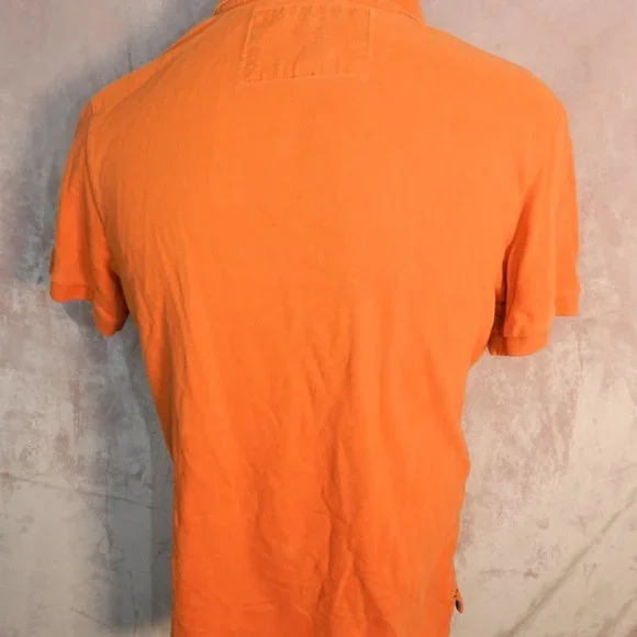 American Eagle Outfitters Mens Orange Short Sleeve Cotton Shirt Size Medium - Picture 5 of 9